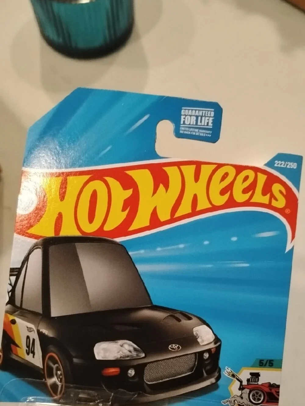 Mattel Hot Wheels '94 Toyota Supra Black with Orange and White Racing Graphics